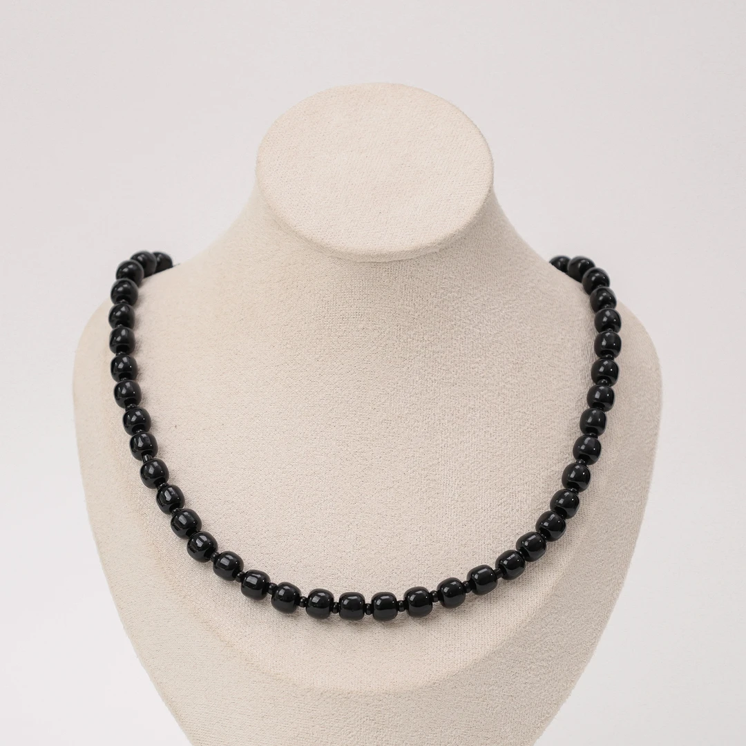 合金项链 LZ0726 黑色觉沃珠琉璃项链44.5cm