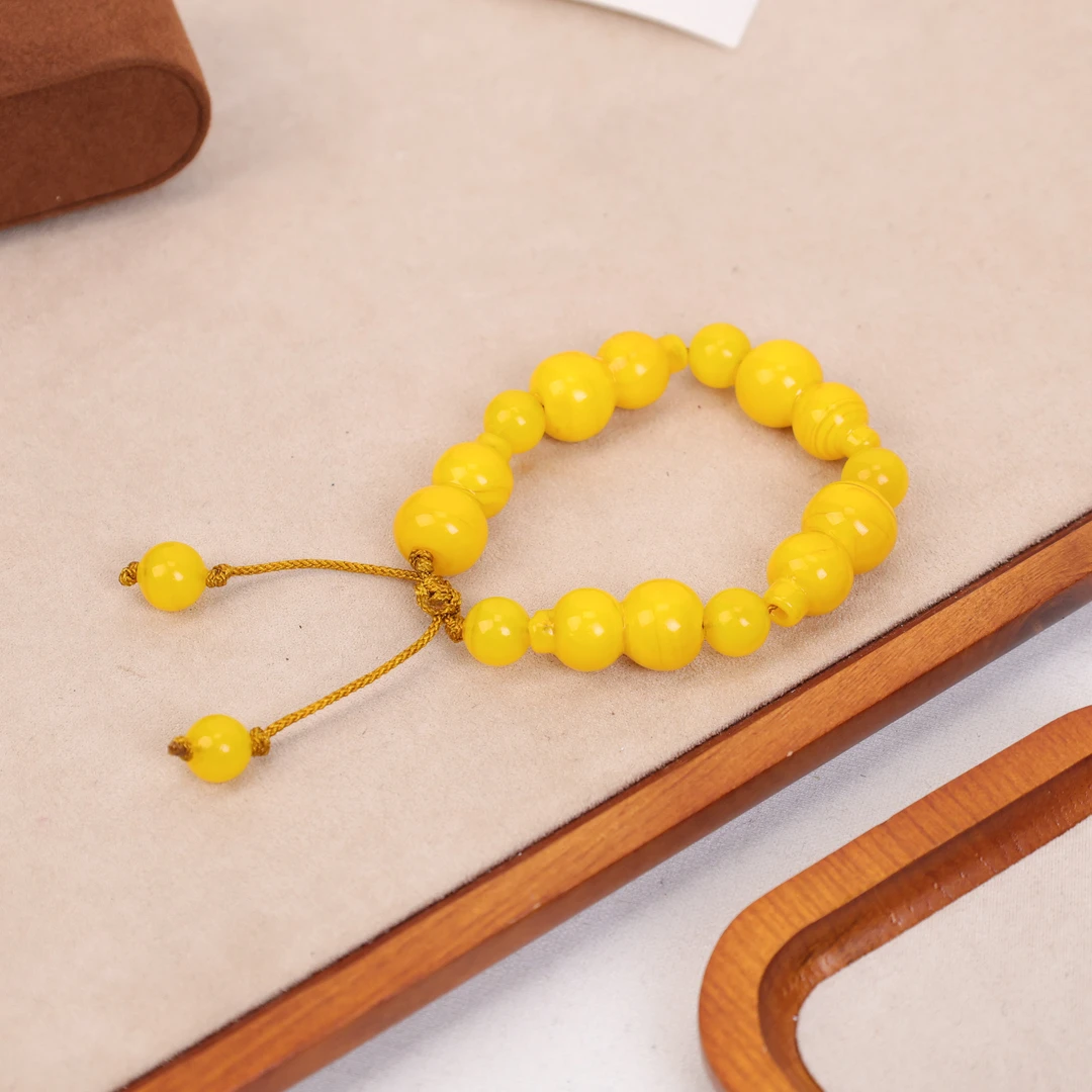 合金手链 LZ1704-1 五葫临门黄色葫芦琉璃手绳