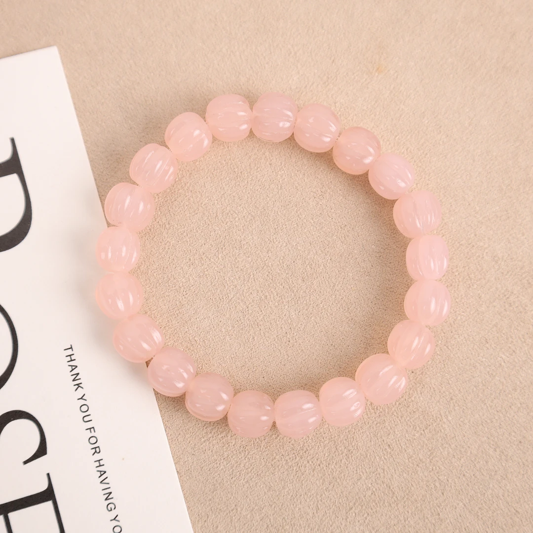 合金手链 LZ1919 粉料南瓜珠小点位满串琉璃手串