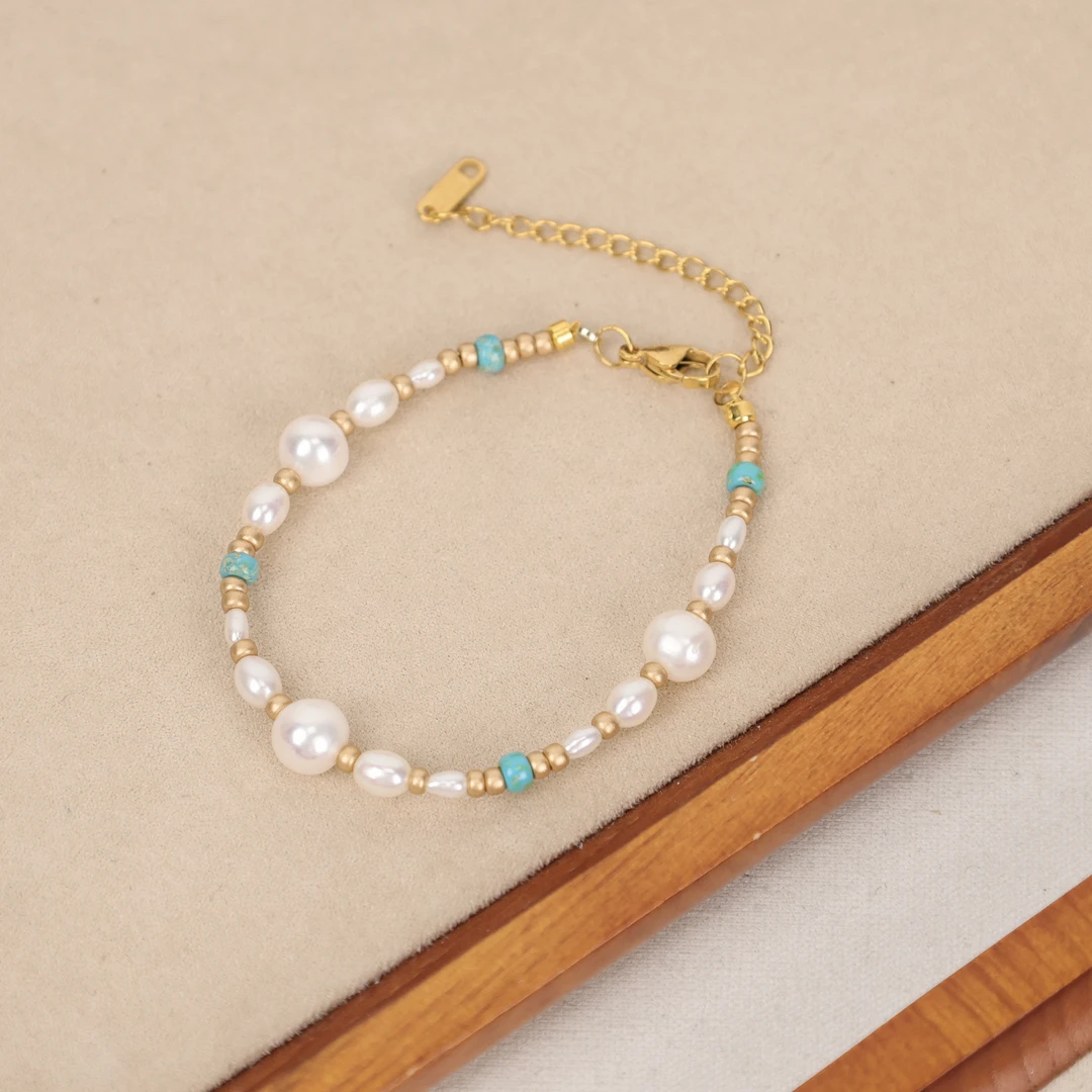 合金手链 LZ2070-1 绿色进口小米珠珠珠蓝绿色金色小米珠琉璃手串