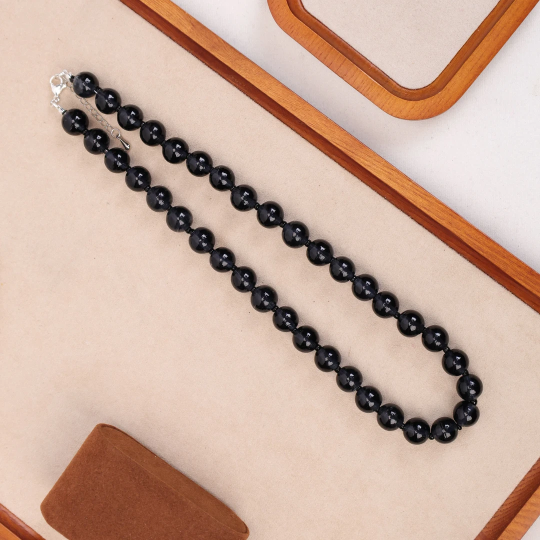 合金项链 LZ1706 木兰黑色琉璃项链