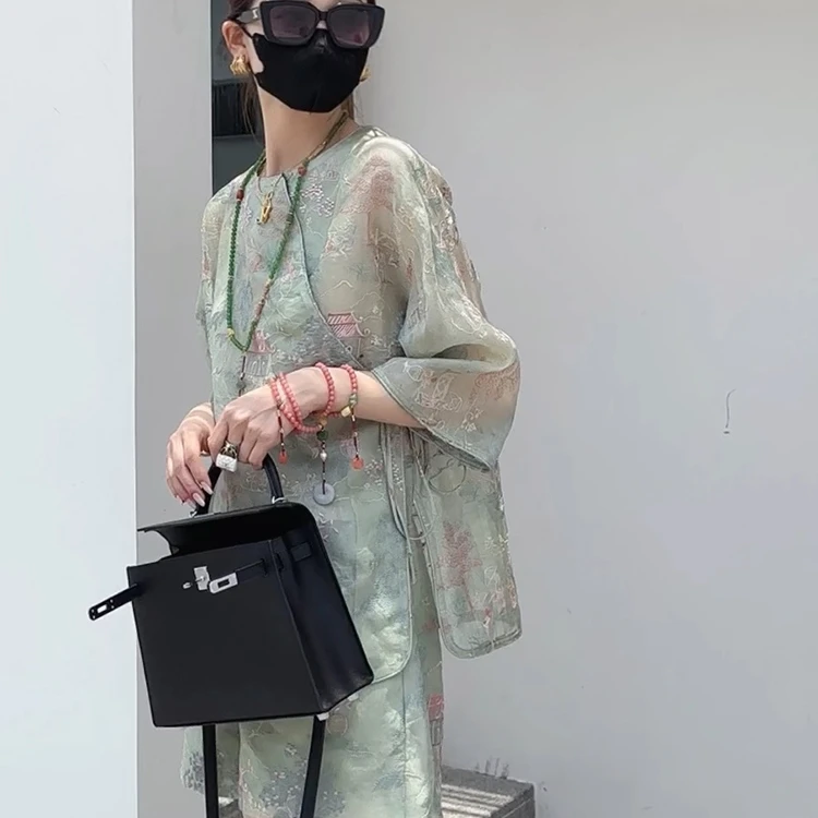 新中式女装套装裤2025夏新款时尚轻奢高级感国风上衣短裤两件套女