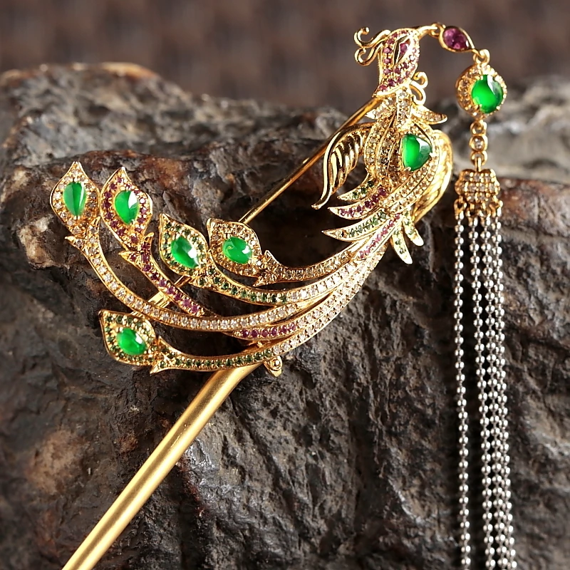 石之富珠宝天然缅甸玉石翡翠a货18k金冰种发簪胸针吊坠三用