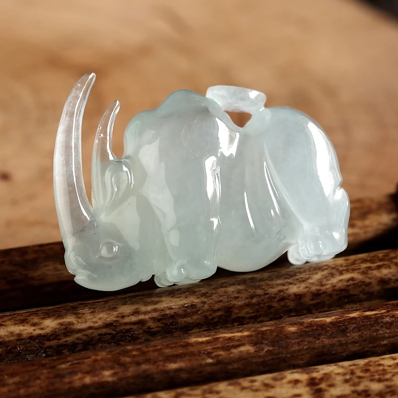 石之富珠宝缅甸天然玉石翡翠A货冰种立体起胶玉吊坠心有灵犀