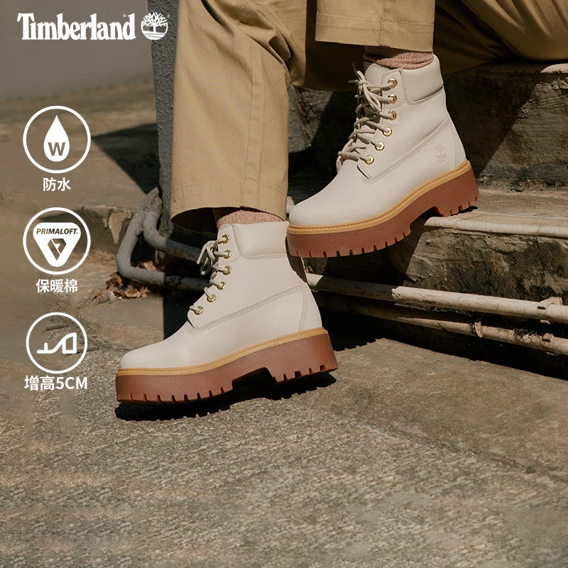 Timberland添柏岚官方女鞋春夏新款休闲高帮厚底增高防水|A6AWZ