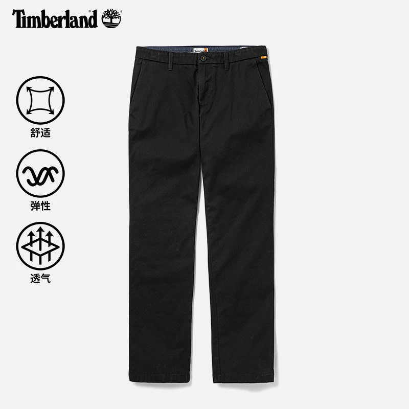 Timberland添柏岚官方男装新款休闲弹性直筒修身卡其裤|A2BZA