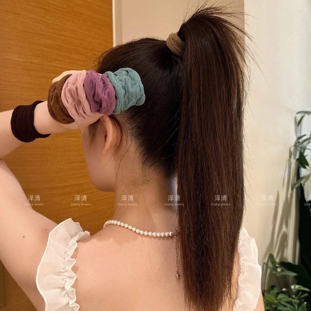 泽清~提花高弹耐用扎头发韩式大皮筋高端布艺发圈高马尾头绳