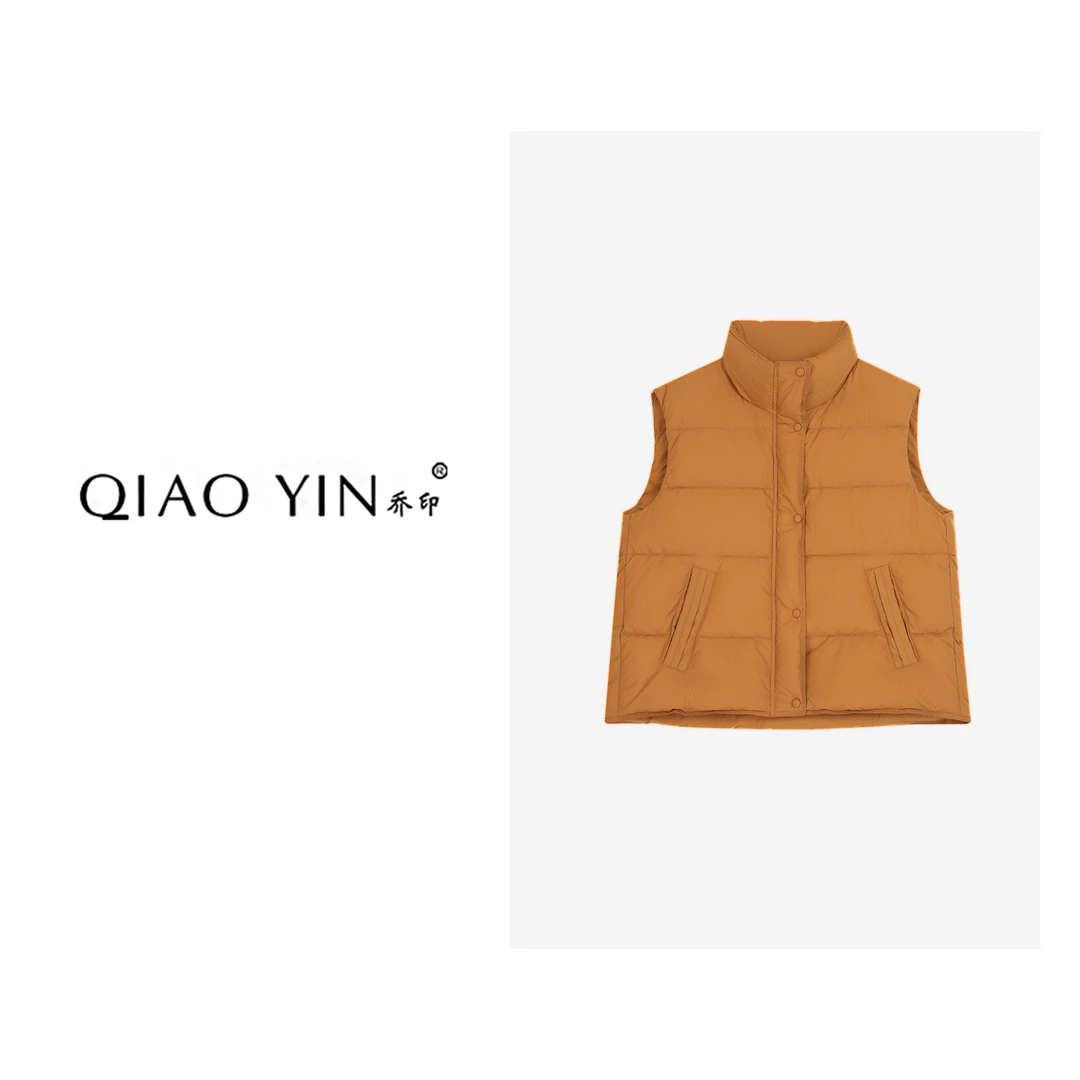 2024秋冬新款短款时尚休闲保暖冬季简约宽松女装羽绒马夹QY25803