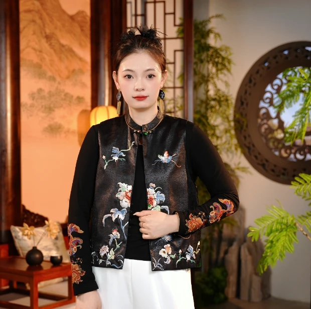 【彬彬专属】蝶舞花间 高定正品原创双面可穿绣花马甲5788-1