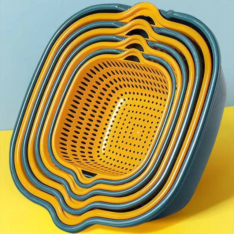 镂空家用双层洗菜盆塑料沥水篮子菜篮厨房