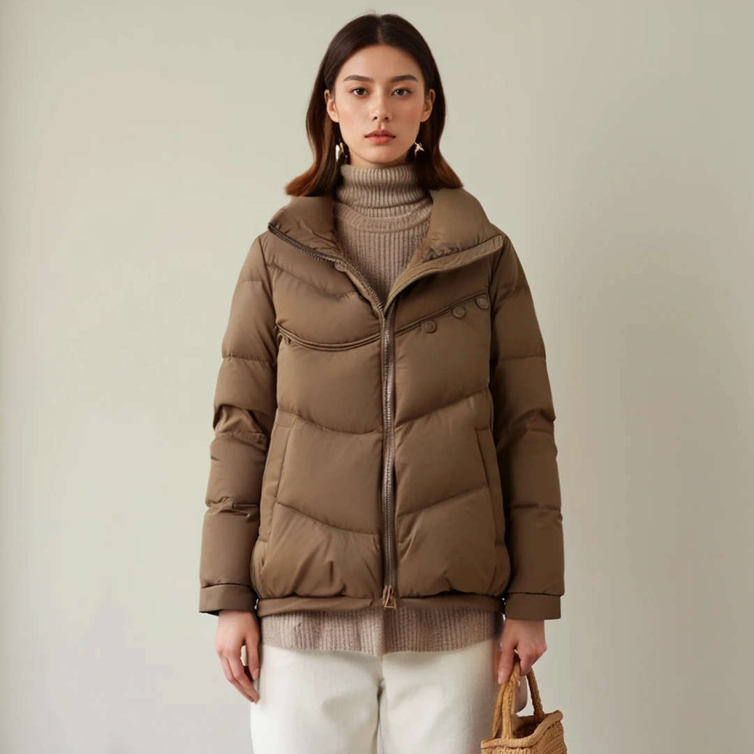 正品 抗寒加厚  胸前三粒扣外套