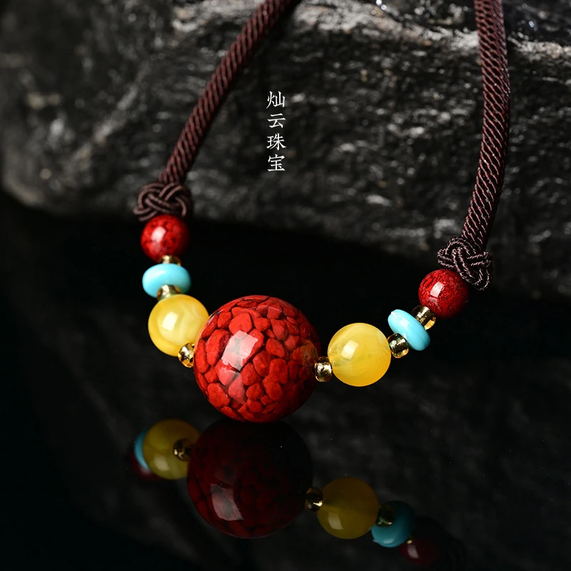 含辰砂工艺品【主播专属】男女晶体五福转运珠吊坠【不可火烧】