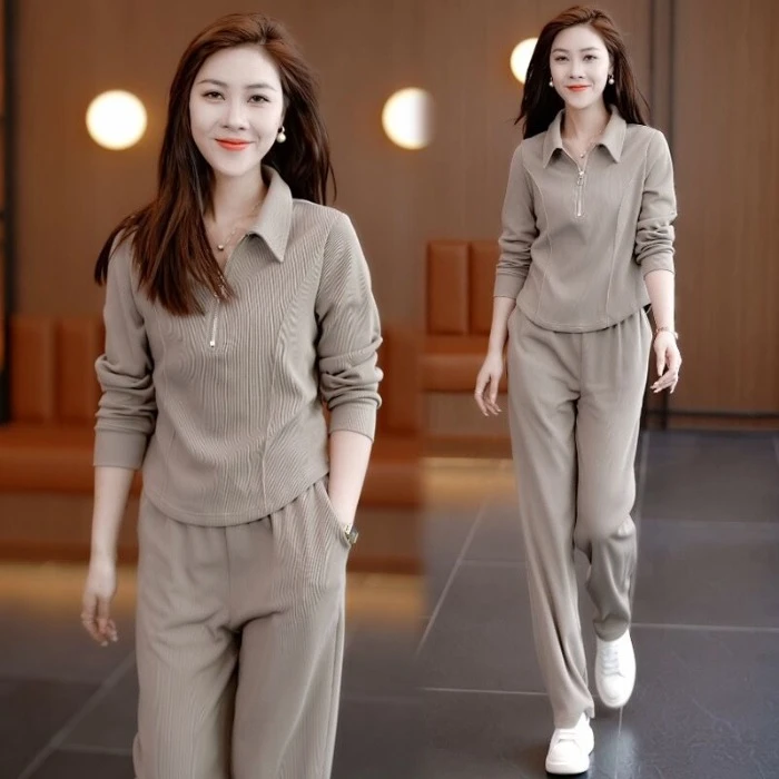 2025新款女士运动服套装休闲时尚卫衣小个子减龄显瘦两件套9056