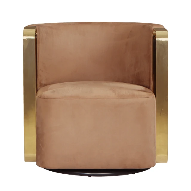 【皇家壹号】FD意式轻奢简约不锈钢科技绒布旋转沙发LC6