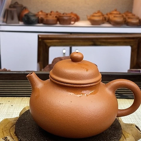 紫砂茶壶宜兴小红泥240c c