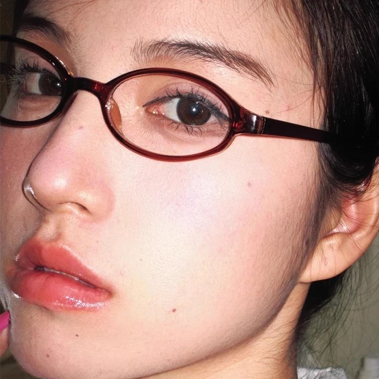 茶棕色眼镜近视可配度数女款复古椭圆框小框超轻镜架素颜御姐学生