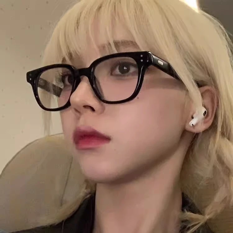 gm黑框眼镜女高级感素颜神器早八学生黑色方框小框窄框眼睛近视镜