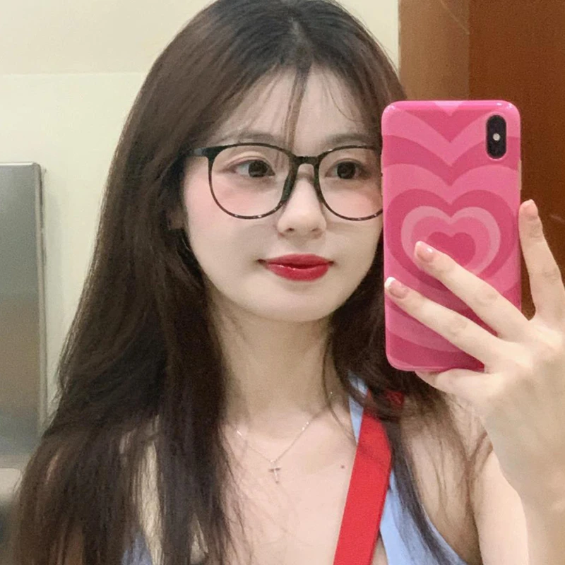 大黑框眼镜素颜神器圆框早八黑色框架女平面镜韩系圆脸防蓝光装饰