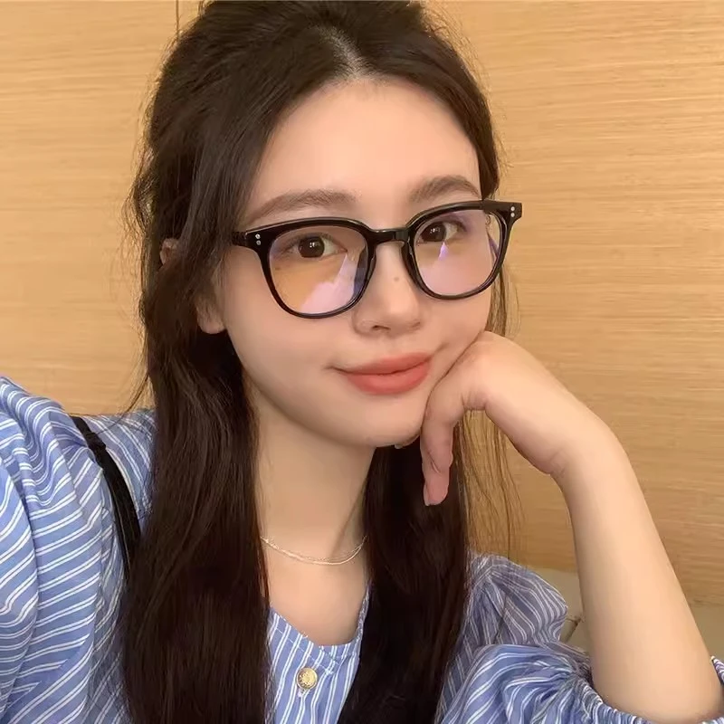 gm黑框眼镜女可配度数近视青少年高级感素颜神器复古方框眼睛镜框