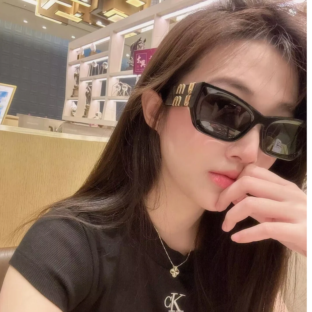 复古椭圆墨镜女款海边拍照2024新款小脸方框太阳眼镜防晒防紫外线