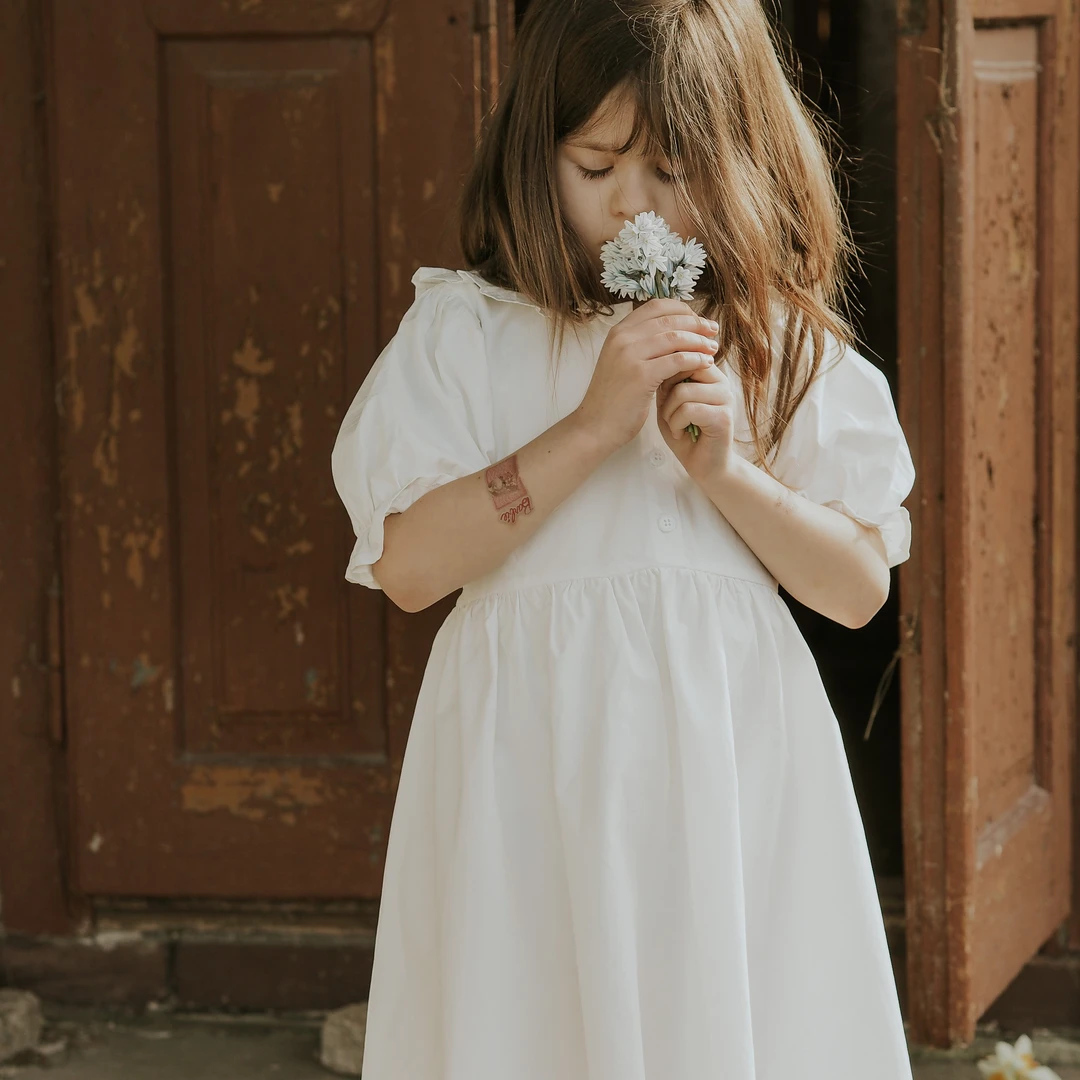 Let's Chill女童纯色法式翻领连衣裙12322068