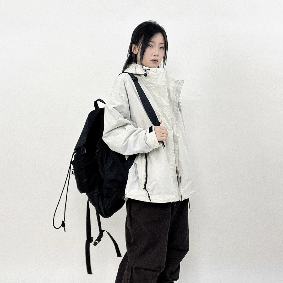 男女同款扎染做旧做脏（介意勿拍）废土风夹克连帽风衣外套0172