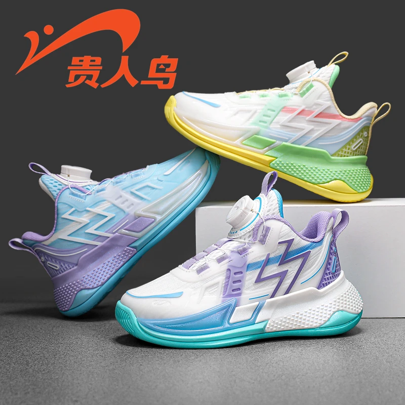 贵人鸟男童鞋2024春季新款轻便软底时尚运动鞋春秋款女孩大童网面