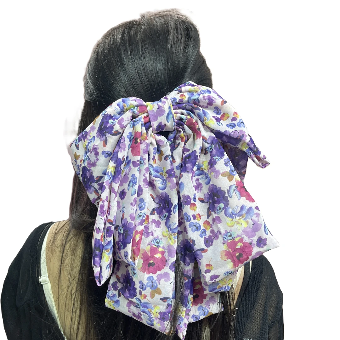 非金属布艺发饰 超仙气质温柔优雅大方时尚大蝴蝶结弹簧夹手工