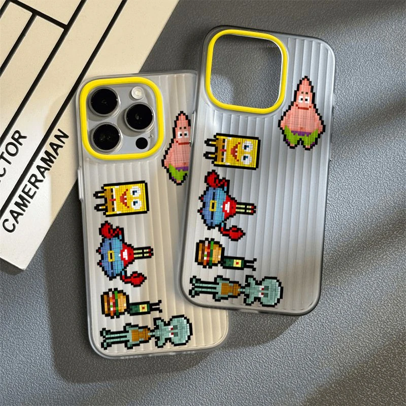 像素海绵宝宝适用苹果16/15Promax手机壳iPhone14防摔13pro软12