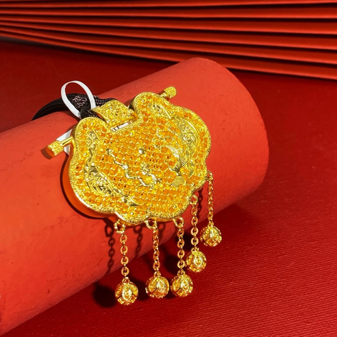 吊坠足银 足银吊坠天子门生大号锁吊坠时尚热门洋气百搭