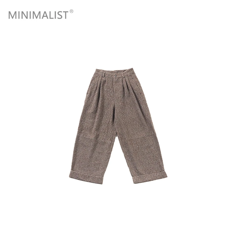 极限民《随心》设计师秋冬时尚百搭直筒纯色加绒休闲裤W4403O2123