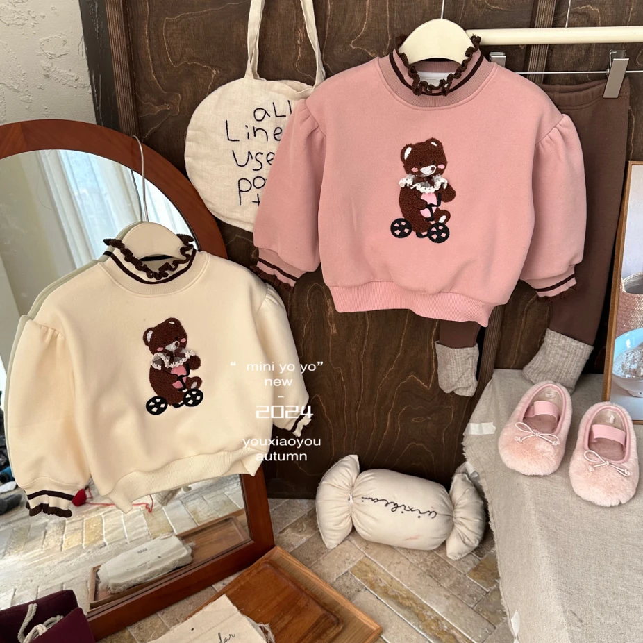 009胸前毛巾绣小熊卫衣YXY
