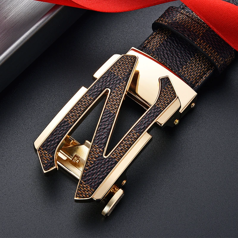COLUMBUPOLO【官方正品】男士男款皮带真皮自动扣腰带商务轻奢款