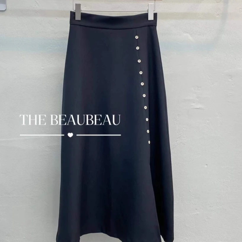 （布布款） 蕾伊一排扣开叉半身裙TBB0375