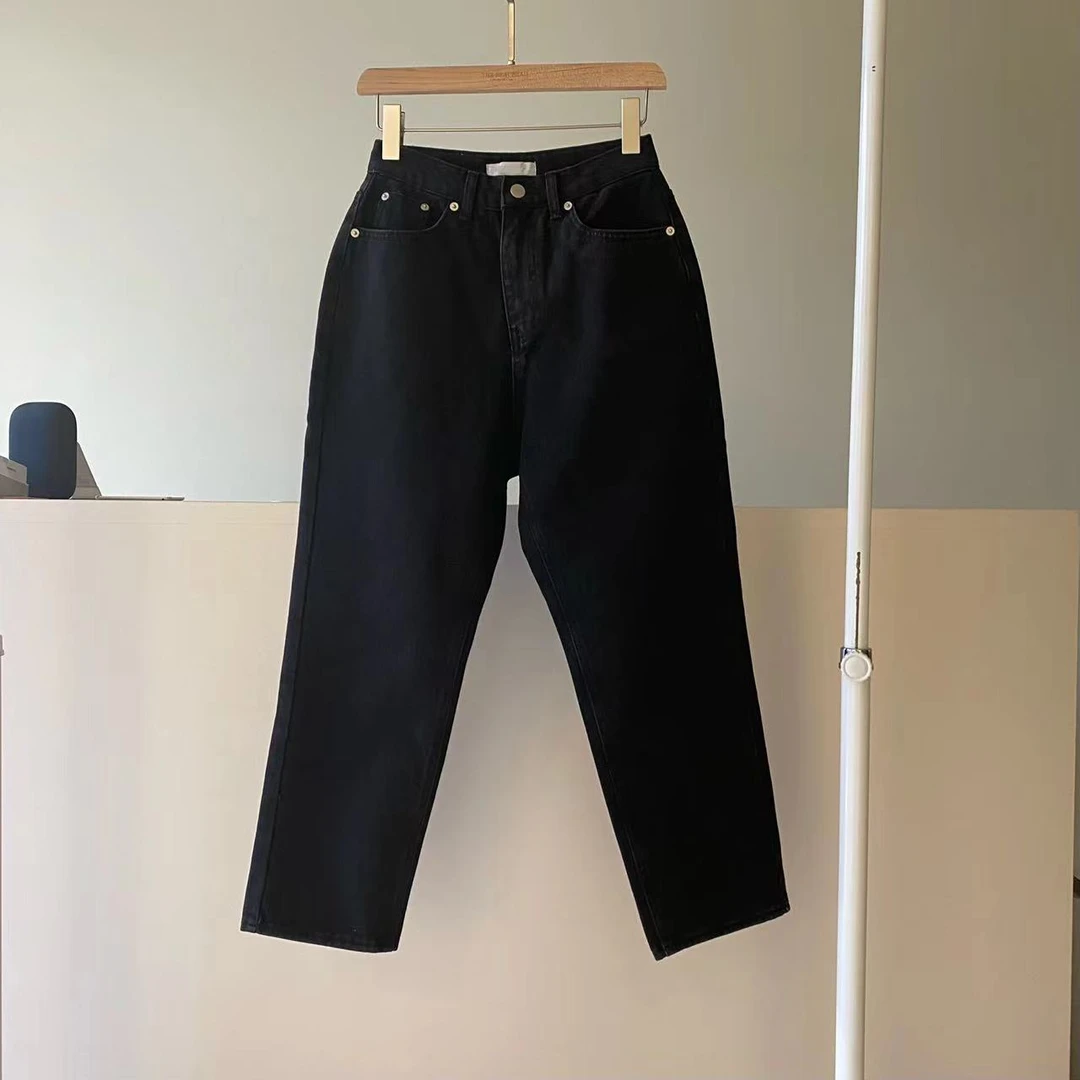 诺克黑色加绒牛仔裤（东大门款TBB1144）