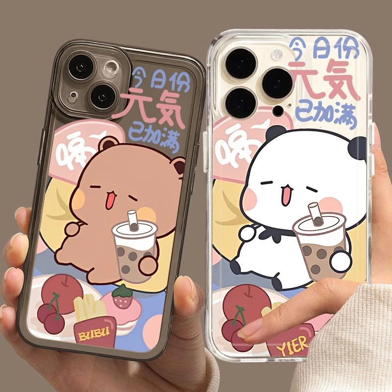 一二布布情侣手机壳小米vivox100苹果16pro华为mate70可爱熊猫iq