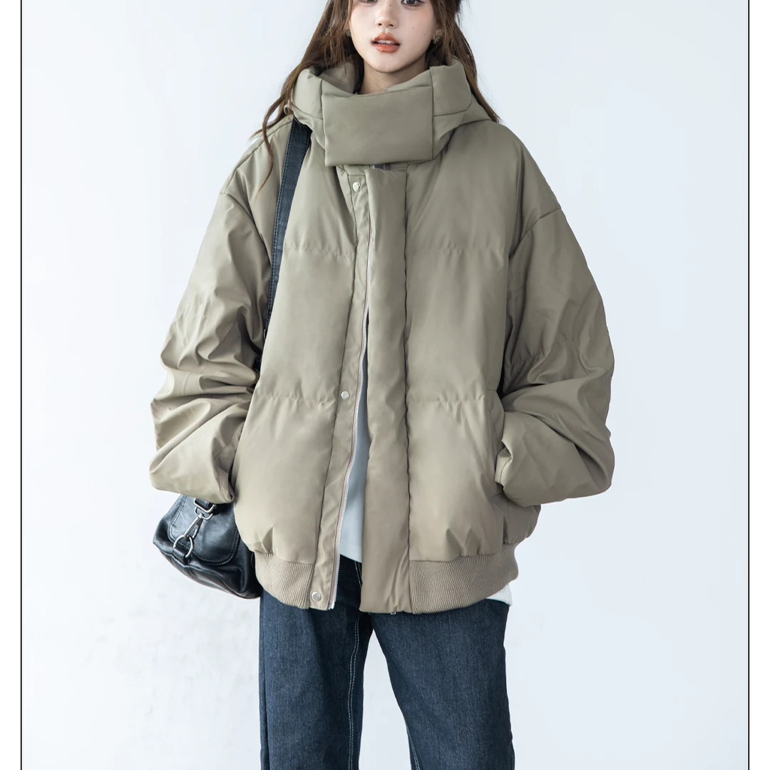 冬季加厚款男短款防寒保暖日系棉服棉袄连帽皮外套女棉衣外套加厚