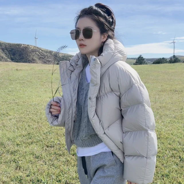 法悦定制●秋冬短款连帽抽绳加厚保暖羽绒服S5483