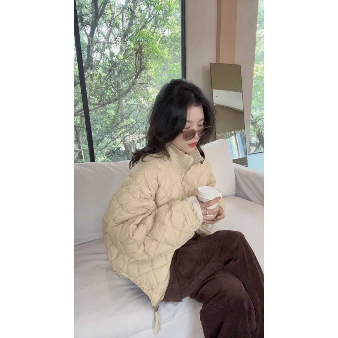 悦悦专属●冬季立领菱格短款时尚羽绒服外套S01