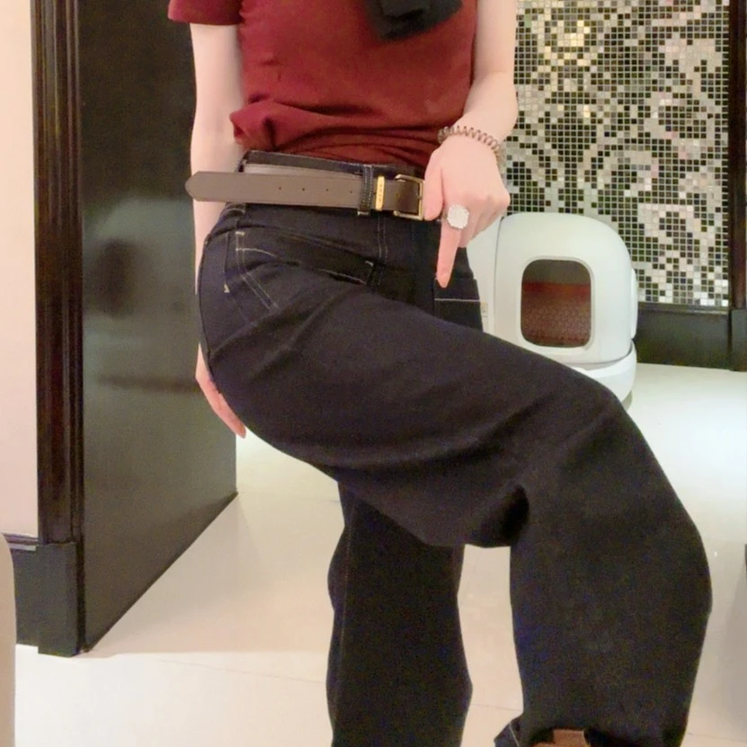 法悦定制●冬季加厚磨毛普洗直筒前口袋牛仔裤S5303