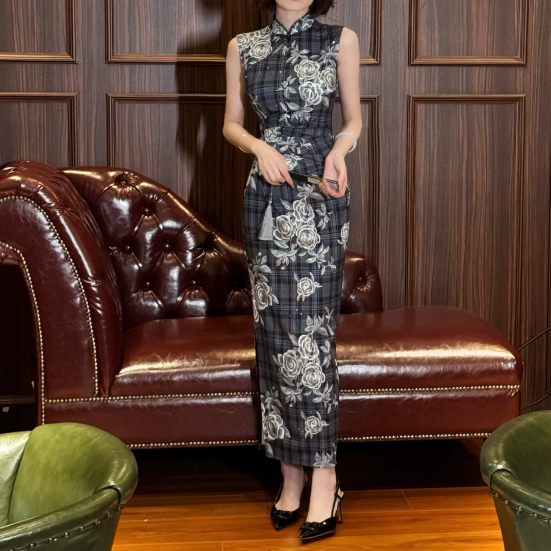 彩彩家【东方旧事】收腰修身复古显瘦气质款遮肉设计女装改良式旗袍