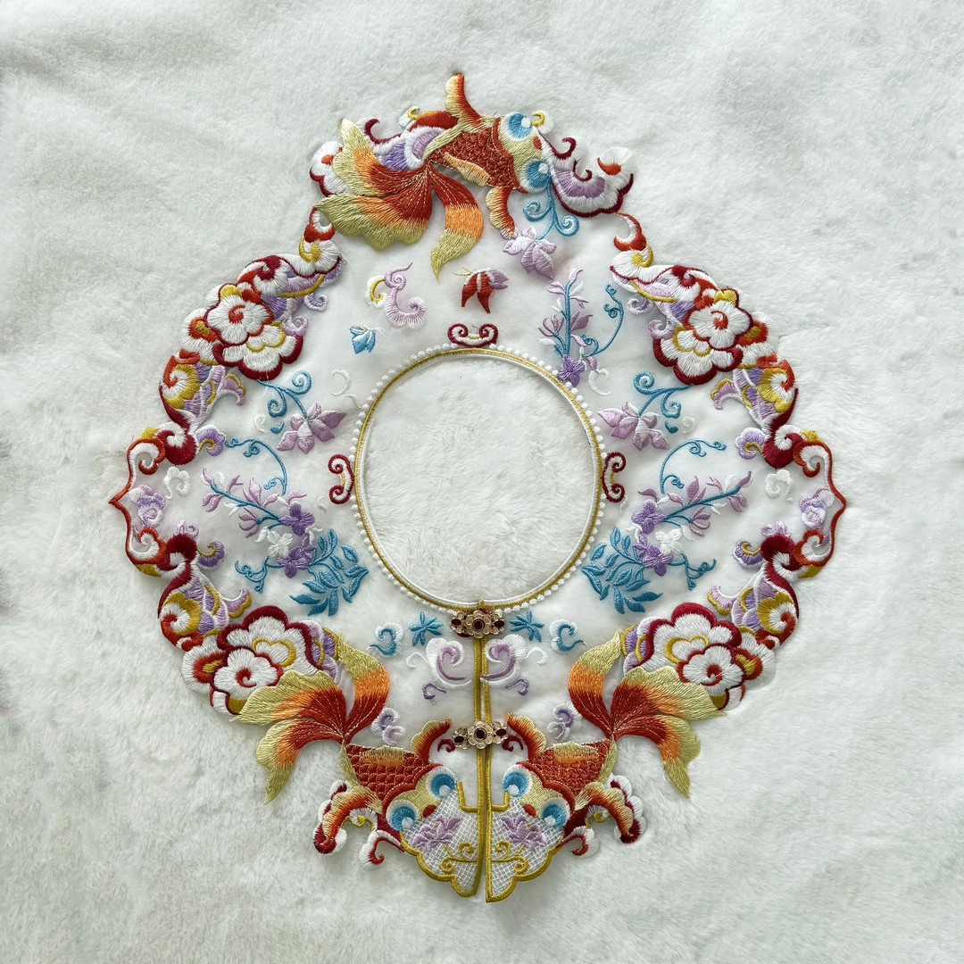 古风汉服明制立领披肩重工绣花汉服中式配饰儿童单买现货白菜公主