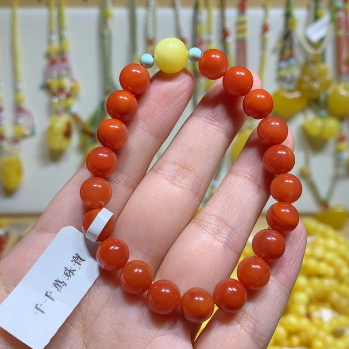 南红玛瑙手链未镶嵌8.5m m
