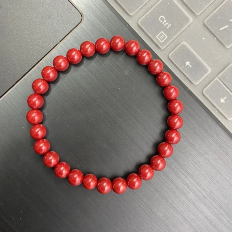天然辰砂朱砂6Ｍｍ手串手链女款