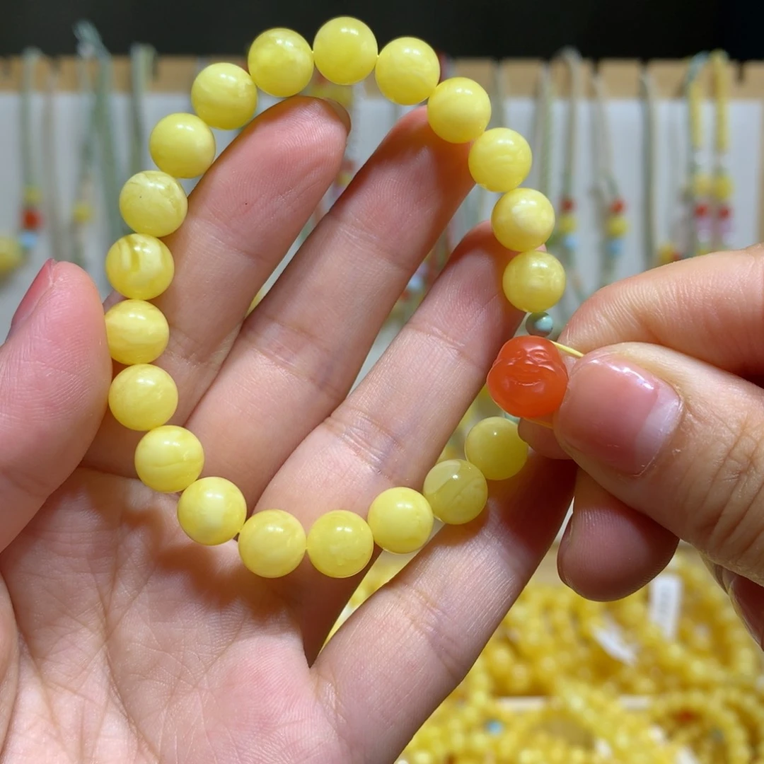蜜蜡手链未镶嵌8.5m m