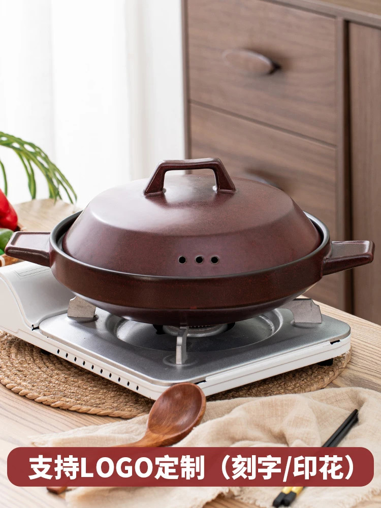 酒店餐厅砂锅卡式炉煤气炉商用陶瓷锅中式私厨烧鱼头甲鱼明火锅