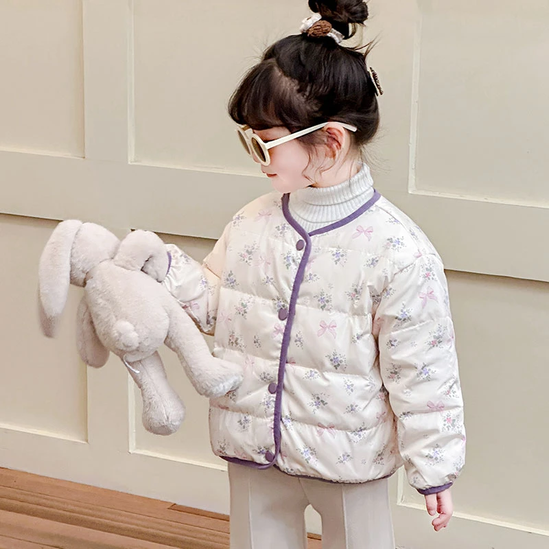 郝叔童品HN3402儿童小碎花羽绒服2023冬装女童洋气外套冬季保暖