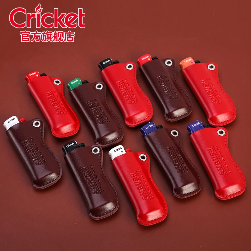 Cricket草蜢打火机皮套原装正品真皮火石一次性砂轮手工小牛皮壳