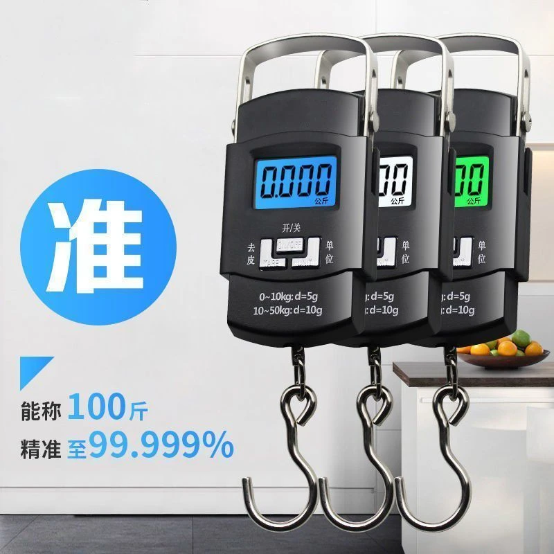 高精度准度手提电子秤家用弹簧小型便携式迷你称鱼器手小巧勾小称