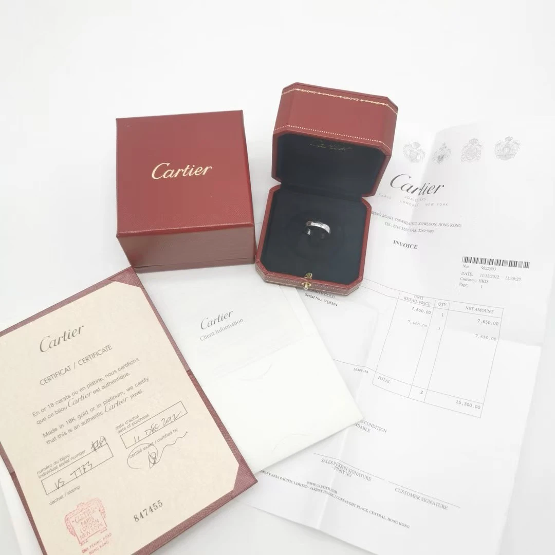 99新 Cartier/卡地亚 A3612/卡地亚窄版生日快乐戒指
